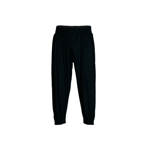 Girls Elasticated Black Capris