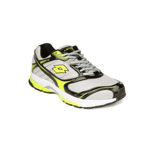 Men Silver & Green Sports Shoes