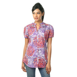 Colors of Benetton Women Purple Printed Shirt Colors of Benetton Women Purple Printed Shirt