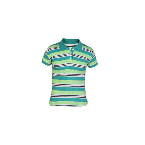 Girls Polo Striped Blue T-shirt