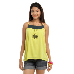 Moda Women Yellow Top Moda Women Yellow Top