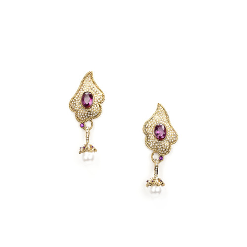 Diadem Purple Earrings