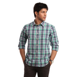 Indian Terrain Men Green Check Shirt Indian Terrain Men Green Check Shirt