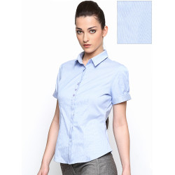 Lifestyle Women Blue Striped Formal Shirt