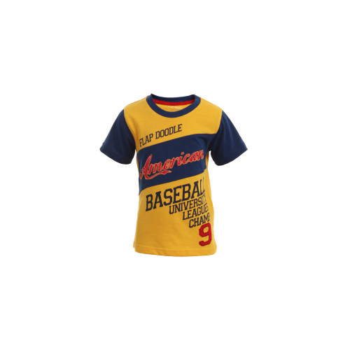 Boys Yellow Printed T-Shirt