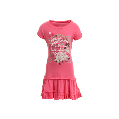 Girls Pink Printed Dress