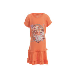 Girls Orange Printed Dress Girls Orange Printed Dress