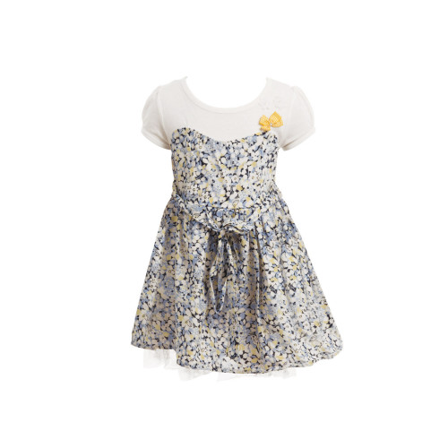 Girls Blue Printed Dress