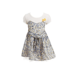 Girls Blue Printed Dress