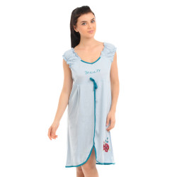 Red Rose Women Blue Nightdress