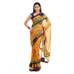 FNF Printed Mustard Sari FNF Printed Mustard Sari