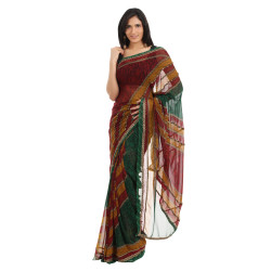 FNF Multi Coloured Printed Sari FNF Multi Coloured Printed Sari