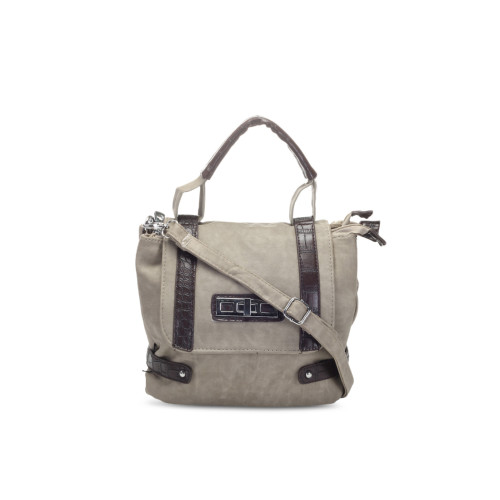 Women Grey & Brown Handbag