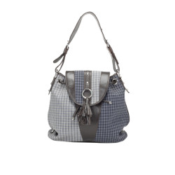 Tag Checkered Out Blue Handbag Tag Checkered Out Blue Handbag