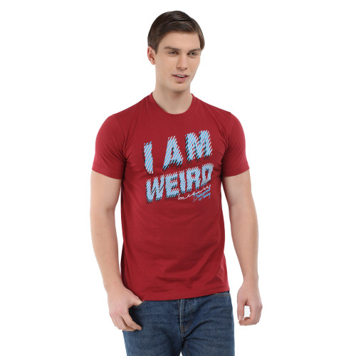 Men Red Graphic Printed T-Shirt