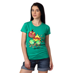 Angry Birds Women Green T-shirt