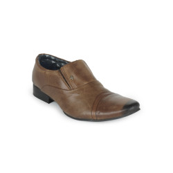 Men Tan Brown Leather Casual Shoes