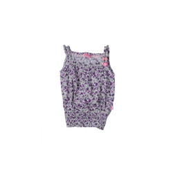 Girls White and Purple Printed Top Girls White and Purple Printed Top