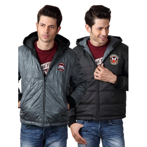 Just Natural Men Black & Grey Reversible Jacket