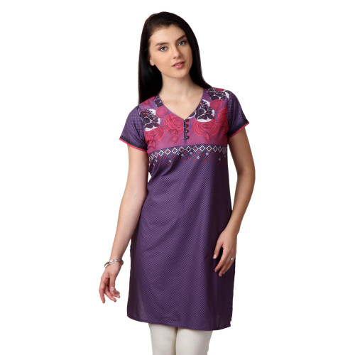 Women Purple Printed Kurta