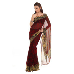 FNF Red & Black Evening Wear Sari FNF Red & Black Evening Wear Sari